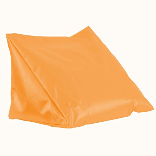 Lesekissen orange Rückenstütze aus Kunstleder für Bett; Couch, Fernsehen, Rückenkissen für bequemes sitzen, Keil- Nackenkissen mit Schaumstoffflocken von Kissen & more