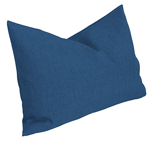 Kissenbezug 30x50 cm blau mit Reißverschluss Struktur Leinenoptik Kissen für Sofa Wurfkissen von Kissenhülle
