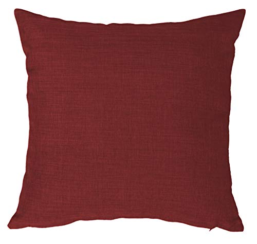 Kissenbezug 40x40 cm Bordeaux mit Reißverschluss Struktur Leinenoptik Kissen für Sofa Wurfkissen von Kissenhülle