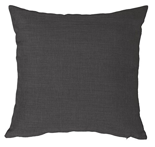 Kissenbezug 40x40 cm anthrazit mit Reißverschluss Struktur Leinenoptik Kissen für Sofa Wurfkissen von Kissenhülle