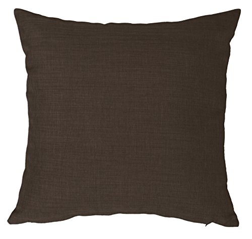 Kissenbezug 40x40 cm braun mit Reißverschluss Struktur Leinenoptik Kissen für Sofa Wurfkissen von Kissenhülle