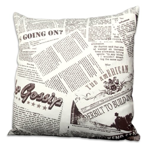 Kissenhülle Motiv Zeitung Kissenbezug ca. 42x42 cm Deko Kissen Braun Töne von Kissenhülle