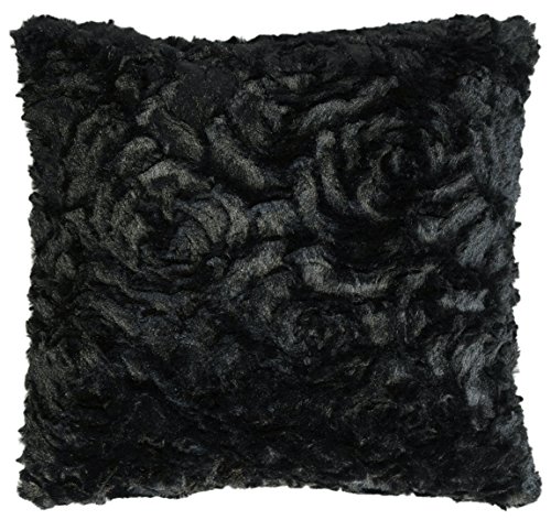 Kissenhülle Rose Plüsch Kissenbezug Deko Couch Kissen ca. 40x40 50x50 o. 60x60 cm #1273 (schwarz, 40x40) von Kissenhülle