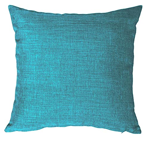 Kissenbezug 50x50 cm Petrol mit Reißverschluss Struktur Leinenoptik Kissen für Sofa Wurfkissen … von Kissenhülle