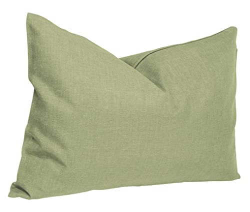 Kissenbezug 30x50 cm grün hell mit Reißverschluss Struktur Leinenoptik Kissen für Sofa Wurfkissen von Kissenhülle