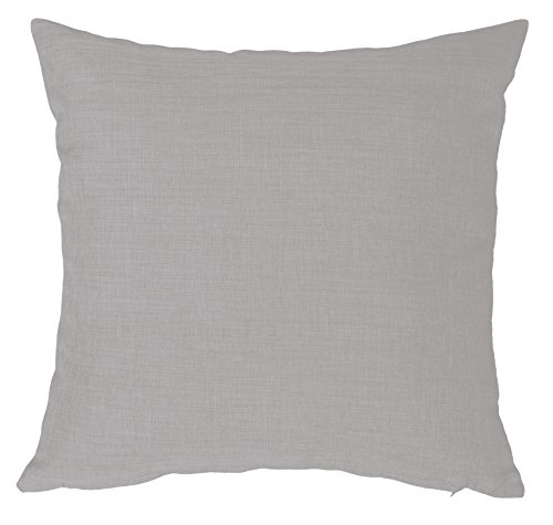 Kissenbezug 40x40 cm Silber mit Reißverschluss Struktur Leinenoptik Kissen für Sofa Wurfkissen von Kissenhülle