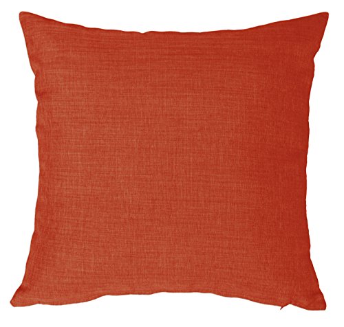 Kissenhülle Struktur Leinen-Optik Kissenbezug Deko Kissen ca. 40x40 50x50 oder 40x60 cm #388 (Terracotta, 40x40 cm) von Kissenhülle