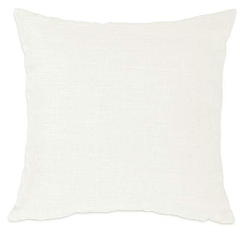 Kissenbezug 40x40 cm weiß mit Reißverschluss Struktur Leinenoptik Kissen für Sofa Wurfkissen von Kissenhülle