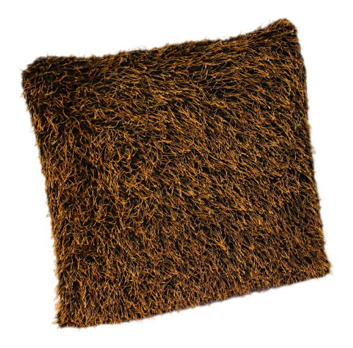 Kissenhülle Wiese Kissenbezug kuschlig weich Deko Kissen Fleece Faden Mix ca. 37x37 47x47 57x57 oder 37x57 cm (57x57 Gold braun) von Kissenhülle