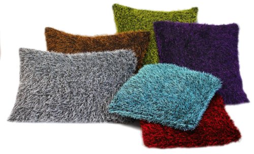 Kissenhülle Wiese Kissenbezug kuschlig weich Deko Kissen Fleece Faden Mix ca. 37x37 47x47 oder 37x57 cm (57x37 Limette) von Kissenhülle