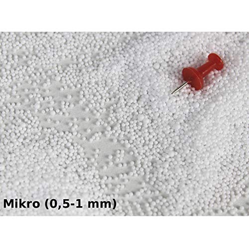 kissenwelt.de Styroporkügelchen, Micro Sandfein (0,5-1mm), Menge/Liter:20 Liter von Kissenwelt