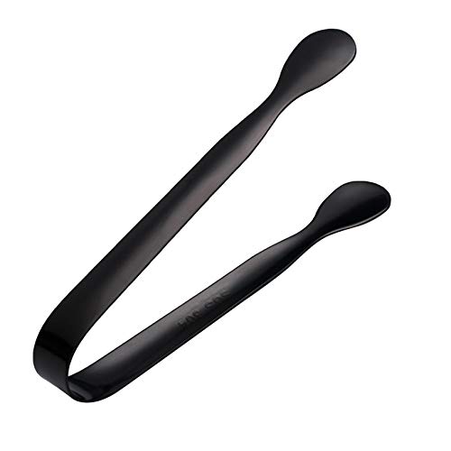 Kissherely Zuckerzange Edelstahl Langlebig Bunt Mini Barkeeper Eiszange Multifunktionale Servierzange Vorspeisen Clip für Bar Home Kitchen,Schwarz von Kissherely