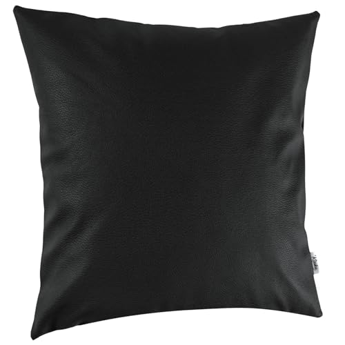 Kissenbezug Kunstleder Dekokissen Sofakissen Leder-Kissenbezüge Kissenhülle Kissen KUMO Schwarz 40x40cm ohne Füllung Kissenbezug Kunstleder Dekokissen Sofakissen Leder-Kissenbezüge Kissenhülle Kissen KUMO Schwarz 40x40cm ohne Füllung von Kisska