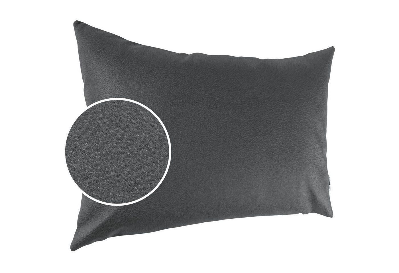 Kisska Dekokissen Kissenhülle KUMO atmungsaktive Kunstleder Kissenbezug Zierkissen, Kissenüberzug ohne Füllung Leder-Optik UNI 40x40cm Einfarbig Grau von Kisska