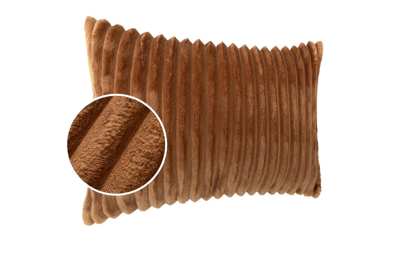Kisska Dekokissen LILLI BIG CORD Velour Ambiente dekorieren, Kissenüberzug ohne Füllung BIG-Cord UNI 50x30cm Einfarbig Fuchsrot von Kisska
