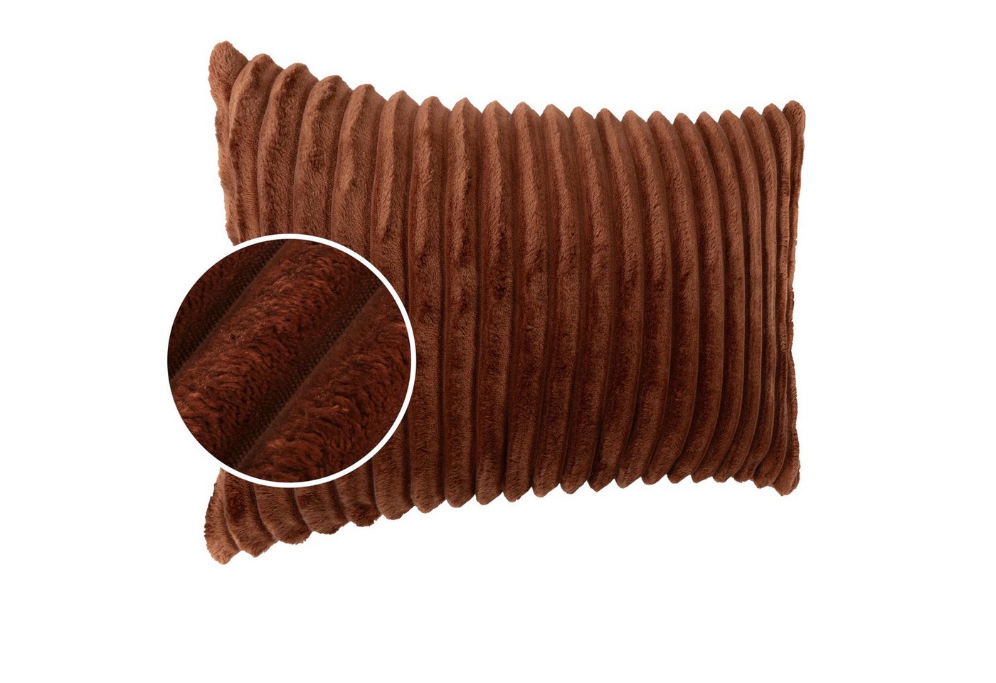 Kisska Dekokissen LILLI BIG CORD Velour Ambiente dekorieren, Kissenüberzug ohne Füllung BIG-Cord UNI 50x30cm Einfarbig Kupfer von Kisska