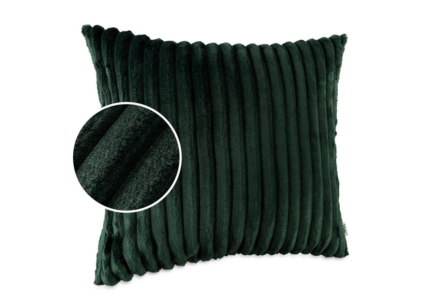 Kisska Dekokissen LILLI BIG CORD Velour Ambiente dekorieren, Kissenüberzug ohne Füllung BIG-Cord UNI 40x40cm Einfarbig Smaragd von Kisska