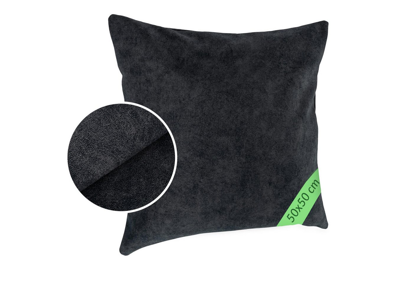 Kisska Dekokissen Kissenhülle MAGIC atmungsaktiv Velour Zierkissen Ambiente Dekorieren, Kissenüberzug ohne Füllung Meliert-Optik 40x40cm Einfarbig Anthrazit von Kisska