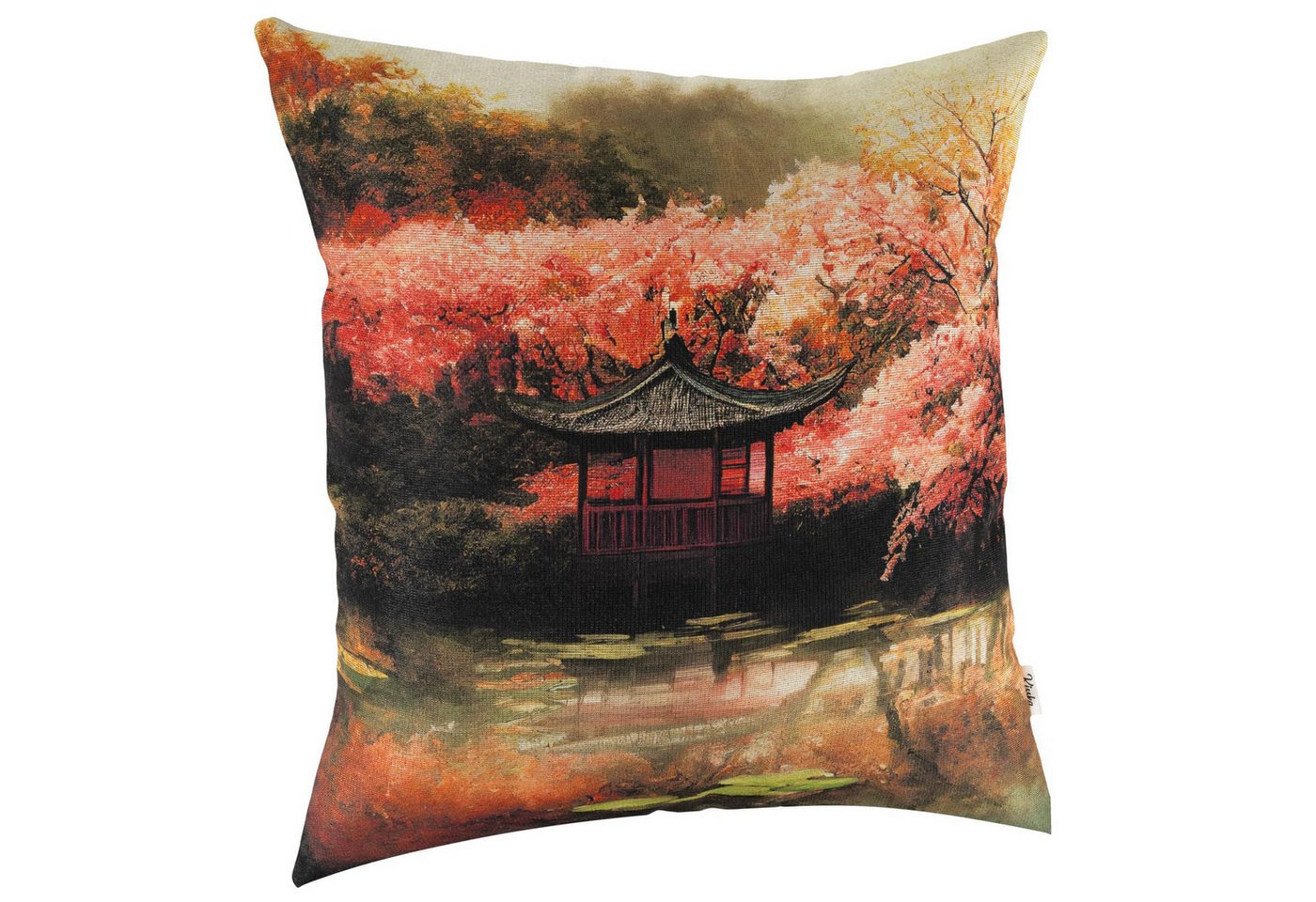 Kisska Dekokissen robust Designer Kissenbezug Modern-Zierkissen, Sakura Kissenhülle 40x40cm ohne Füllung Gobelin Pop Art von Kisska