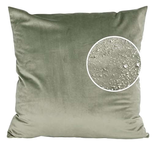 Kisska Kissenbezüge Samt Kissenhülle Dekokissen Kissenbezug Sofakissen Wurfkissenbezug Zierkissen Olivgrün 60x60cm ohne Füllung von Kisska