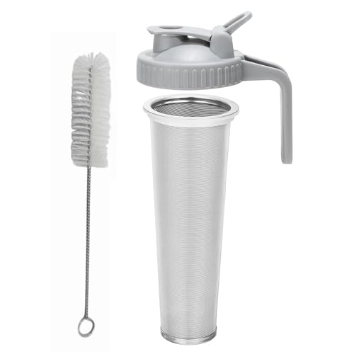Kissmii Kalt Gebrühter Kaffeefilter mit Ausgussdeckel für 64-Unzen-Einmachgläser mit Breiter Öffnung, Sieb Aus 304-Edelstahl mit Dichtungsring, Langlebig, Einfach zu Verwen von Kissmii