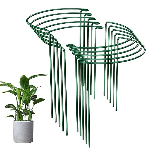 kissral 10 Stück Pflanzenstütze 25 x 40 cm Halbrund Staudenhalter aus Metall für Garten Pflanzen Stützring Käfighalter Rankhilfe Ringkäfige von kissral