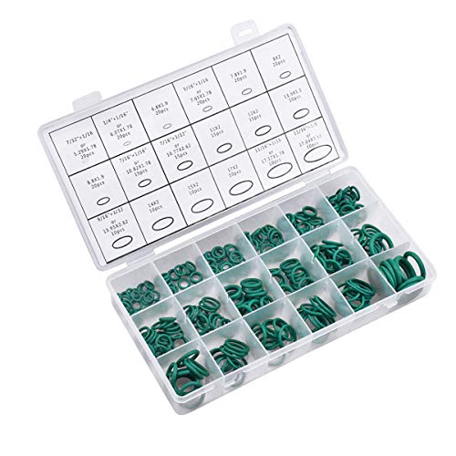 Kissral Gummi-Tülle O-Ring Kit Gummi Hydraulik Sanitär Dichtungen Dichtung Sortiment Kit Gummitülle Sortiment Set O-Ring Dichtungsring Set 18 Größen Grün von kissral