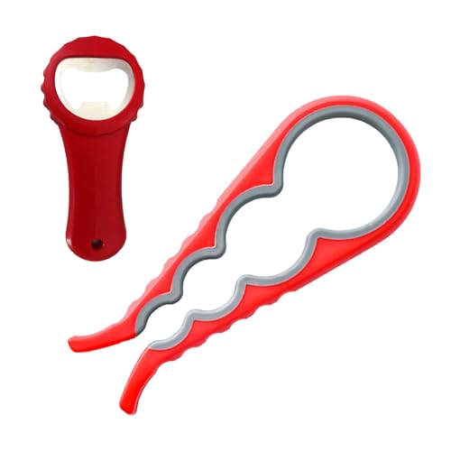 2 Stück Glasöffner Deckelöffner Flaschenöffner 4-in-1-öffner Und Flaschenverschlussöffner Für Schwache Hände, Arthritis Und ältere Menschen (Einer 22cm*8,5cm, Einer 10,5cm*4,8cm) von Kisstta