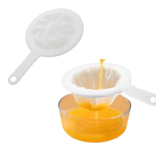 2 Stück Küchensieb Kunststoff (400 Mesh), Sieb Küche mit 8 Selbstklebenden Haken, Küchensieb Fein, Extra Feinmaschiges Sieb Fein Nylonmaschen für Zum Filtern Von Joghurt, Milchsäurewein und Honig von Kisstta