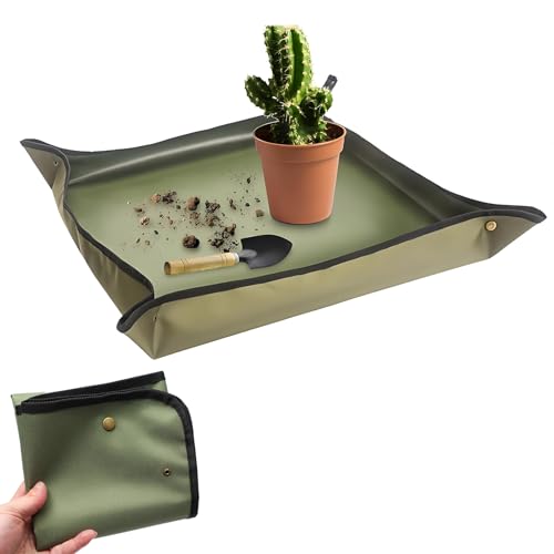 Kisstta wasserdichte Pflanzmatte, Oxford-Gewebe Umtopfmatte, 75x75 cm Faltbare Pflanzunterlage, Gartenmattefür Umtopf,Sämling, Bodenwechsel, Beschneiden, für den Innenbereich Außen (1) von Kisstta