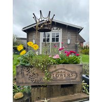 Pflanzkasten Flowers Mit Gußeisengriffen, Garten, Blumen, Geschenk, Beet, Balkonkasten von KistenJack