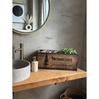 Sherwood Forest Rustikale Aufbewahrungsbox Mit Gußeisengriffen, Balkonkasten, Geschenkidee von KistenJack