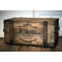 Truhe Holzkiste Frachtkiste Sitzbank Couchtisch "Bordeaux" von KistenJack