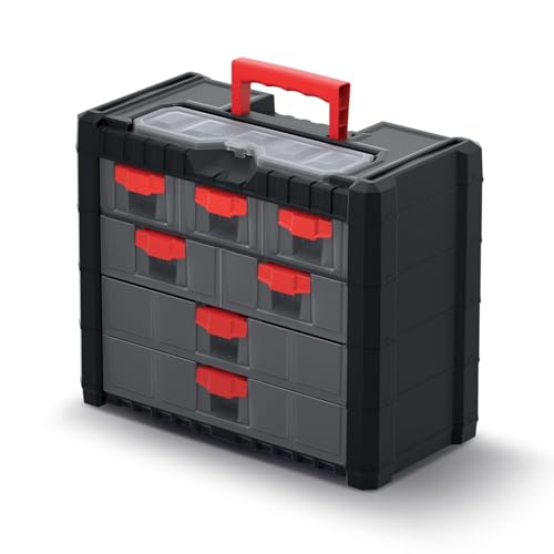 Box für Multiticase Cargo KMC401 Box aus Polypropylen – ergonomischer Kunststoffgriff – 7 Frontschubladen – 1 obere Ablage für Artikel von Kistenberg