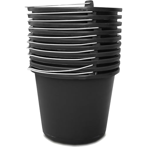 Kistenberg 10x Baueimer 5 Liter | Eimer mit Skala und ergonomischem Griff | aus robustem Kunststoff | schwarz | ideal für Bauarbeiten, Garten und Heimwerkerprojekte | 24 x 20 cm Kistenberg 10x Baueimer 5 Liter | Eimer mit Skala und ergonomischem Griff | aus robustem Kunststoff | schwarz | ideal für Bauarbeiten, Garten und Heimwerkerprojekte | 24 x 20 cm von Kistenberg