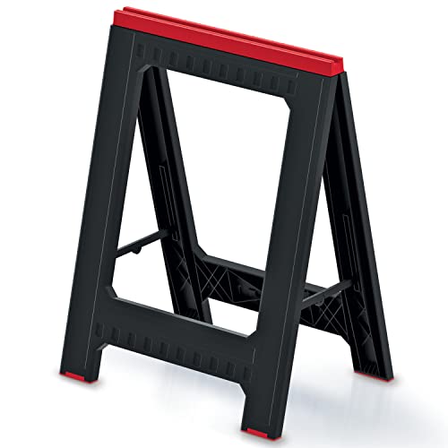 Arbeitsbock Klappbock Sägebock Unterstellbock (zusammenklappbar, fester Stand, rutschfeste Füße, Belastbarkeit 350 kg, Kunststoff, 580 x 415 x 770 mm) von Kistenberg