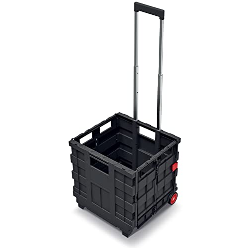 Kistenberg Cart 1 KCT4040 Werkzeugkoffer Zusammenklappbarer Transportwagen auf Rädern Teleskopischer Aluminiumgriff von Kistenberg