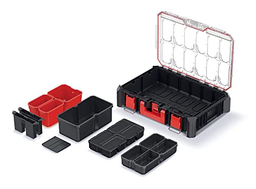 Kistenberg Sortierbox Sortimentsbox Kleinteile Magazin mit Boxen Fächer transparent Decker stapelbar 543 x 368 x 126 mm von Kistenberg