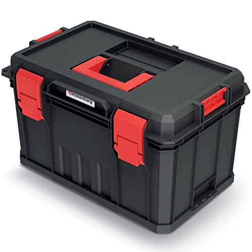 Kistenberg Werkzeugmodule Werkzeugkiste mit 2x Trennwänden oder 2x Organizer, Tragfähigkeit von 50 kg, Kunststoff, 530 x 355 x 310 mm (Werkzeugkiste mit 2x Trennwände und 2x Organizer) von Kistenberg