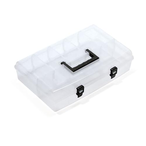 Sortimentsbox Kleinteilemagazin Sortierkasten Ergonomischer Griff Klemmverschlüsse Transparent 359 x 238 x 85mm von Kistenberg