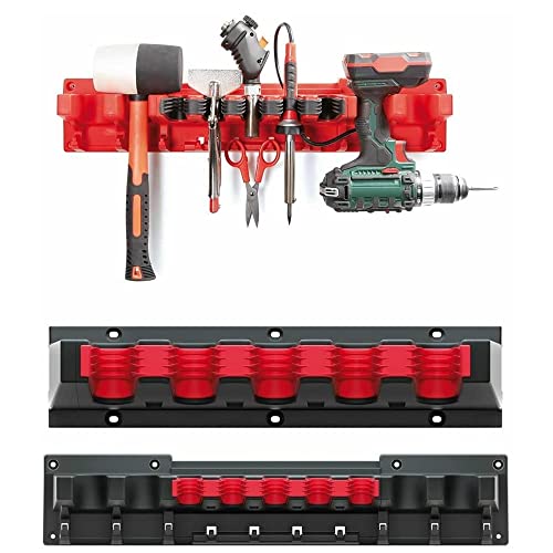 Werkzeughalter für Wand Multi Holder Werkzeugleiste Halterung für Werkstatt Garage Multifunktional Kunststoff (597 x 128 x 118 mm) von Kistenberg