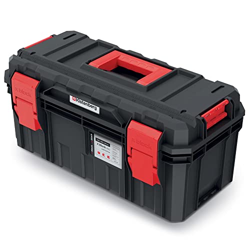 Werkzeugkiste Werkzeugkasten Trennwände Ergonomischer Griff Klemmverschlüsse Staub- und Wasserdicht Kunststoff 55 x 25 x 26,4 cm von Kistenberg