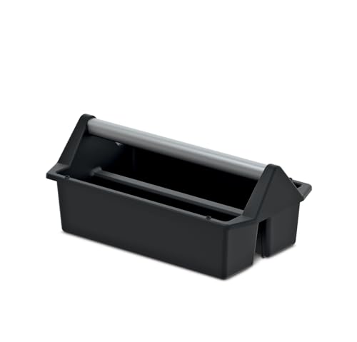 Werkzeugträger Werkzeugkiste mit ergonomischem Griff aus eloxiertem Aluminium Schwarz 400x220x170 mm (LxBxH) von Kistenberg