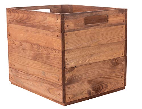 2er Set Holzkiste Aufbewahrungskiste passend für alle Kallaxregale und Expedit Regale Kallaxysteme Weinkiste Obstkiste Regalkiste Maße 33x37,5x32,5cm Kallax Boxen Einsatz (2er, Ocker) von Kistenkolli Altes Land