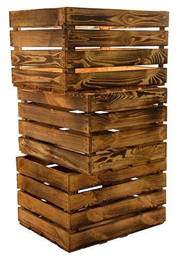 3er Set Massive Obstkiste Apfelkiste Weinkiste aus dem Alten Land 50 x 40 x 30 cm (GEFLAMMT) von Kistenkolli Altes Land