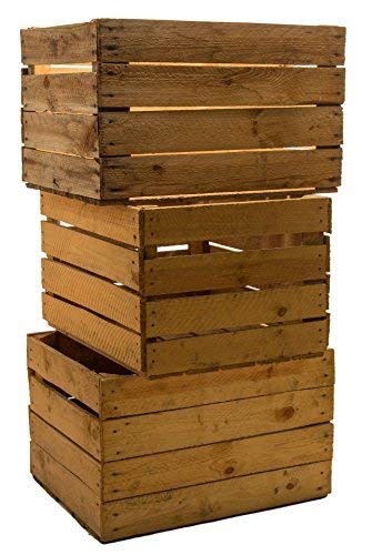 3er set massive Obstkiste Apfelkiste Weinkiste aus dem Alten Land +++ 49 x 42 x 31 cm (GEBRAUCHT) von Kistenkolli Altes Land