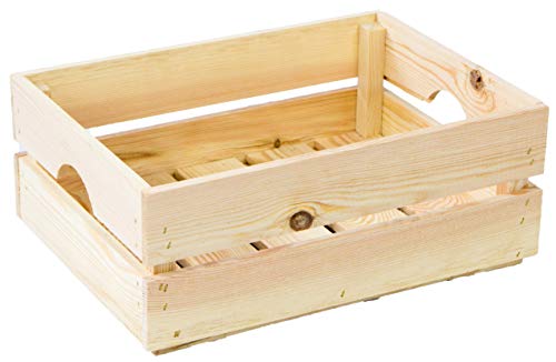 Gemüsekiste Stapelkiste Stapelbox Holzkiste Weinkiste Obstkiste nachhaltig FSC zertifiziert (40x30x15cm, Natur) von Kistenkolli Altes Land