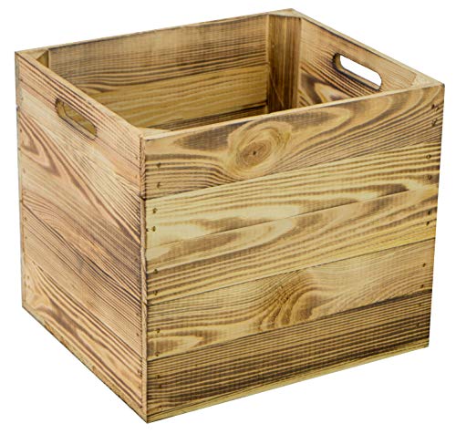 Holzkiste Aufbewahrungskiste Einschubkiste geflammt passend für alle Kallaxregale und Expidit Regale Kallaxysteme Weinkiste Obstkiste Regalkiste 33x38x32,5cm Kallax boxen Einsatz (6er set geflammt) von Kistenkolli Altes Land
