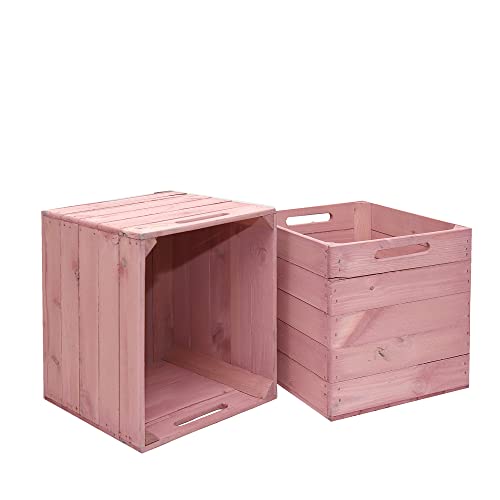 Kistenkolli Altes Land 2er Set Holzkiste Aufbewahrungskiste passend für alle Kallaxregale und Expidit Regale Kallaxysteme Weinkiste Obstkiste Regalkiste Maße 33x37,5x32,5cm Kallax Boxen Einsatz (Rosa) Kistenkolli Altes Land 2er Set Holzkiste Aufbewahrungskiste passend für alle Kallaxregale und Expidit Regale Kallaxysteme Weinkiste Obstkiste Regalkiste Maße 33x37,5x32,5cm Kallax Boxen Einsatz (Rosa) von Kistenkolli Altes Land