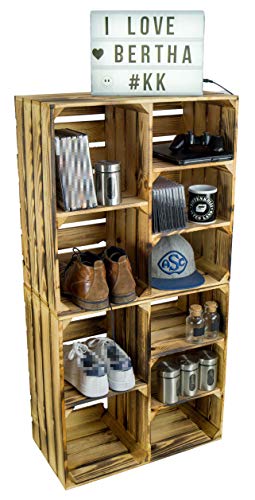 Kistenkolli Altes Land 2er Set großes Obstkisten Regal Bertha geflammt Ablageregal Schuhregal Schuhkiste Weinkistenregal Kistenkolli Altes Land 2er Set großes Obstkisten Regal Bertha geflammt Ablageregal Schuhregal Schuhkiste Weinkistenregal von Kistenkolli Altes Land